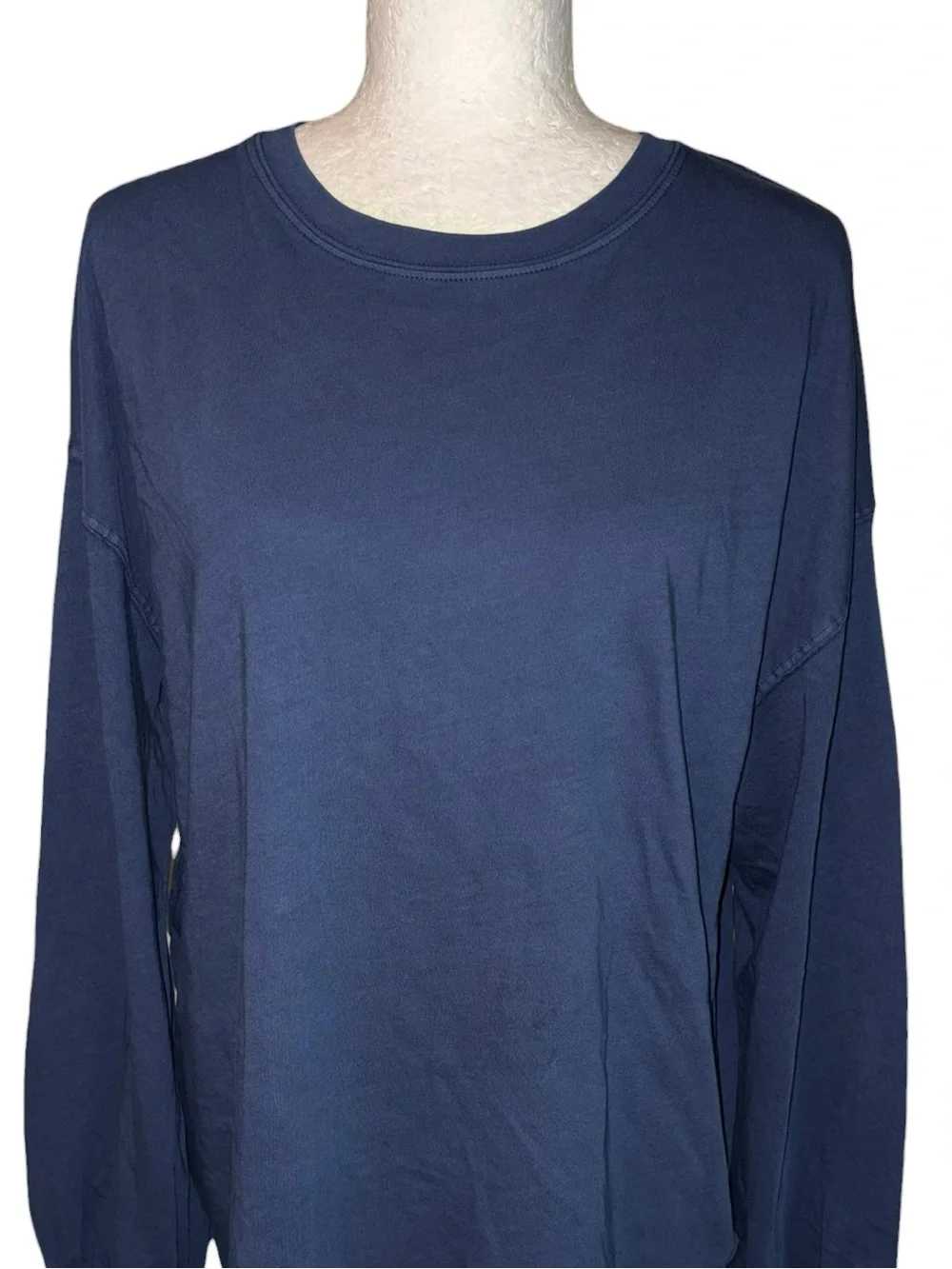 NEW Free People Perfect Oversized Navy Blue Long Sleeve Top - S